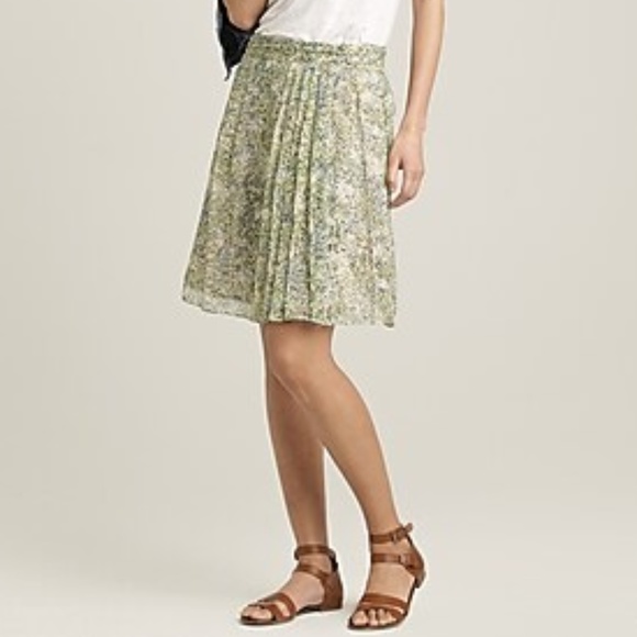 J. Crew Dresses & Skirts - J. Crew Silk Green Soiree Skirt Teaberry Floral